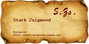 Stark Zsigmond névjegykártya